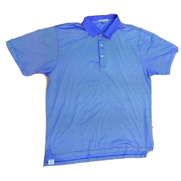 Peter Millar Polo Men's Large Purple Golf Striped Comfort Casual Short Tech Polo - Picture 4 of 13